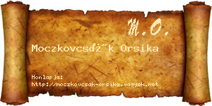 Moczkovcsák Orsika névjegykártya